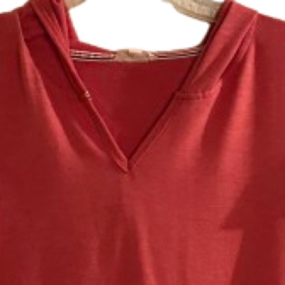 Jane & Delancey Orange Hooded Short Sleeve Sweatshirt XL Y2K Revival Boho Sporty - Picture 3 of 7